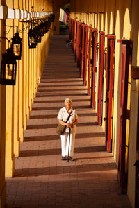 Senior woman tourist in cartagena de indias. active senior concept. senior lifestyle concept.