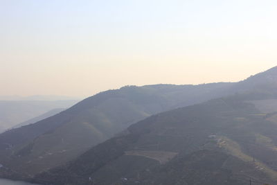 Scenic view of mountains against clear sky