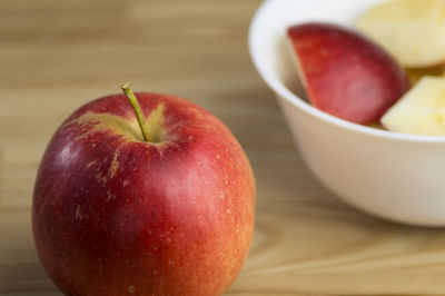 Close-up of apple on table