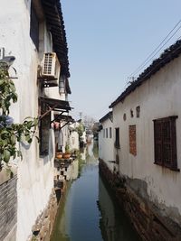 Canal amidst buildings against sky