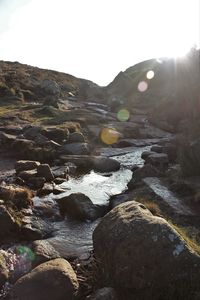 Scenic view of river against clear sky