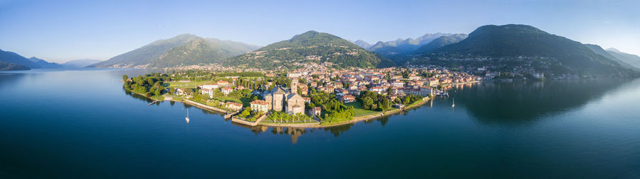 Panoramic view of lake against sky