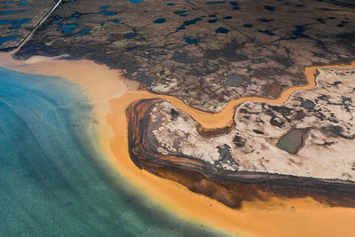 High angle view of mud on land