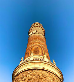 Low angle view of fort against blue sky