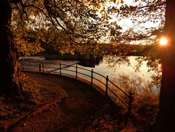 Scenic view of lake against sky during autumn