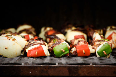 Close-up of fruits on barbecue grill