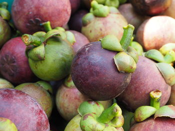 Full frame shot of apples for sale at market stall