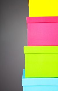 Close-up of multi colored stack