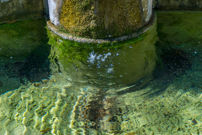 High angle view of rippled water in lake