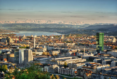 High angle view of cityscape