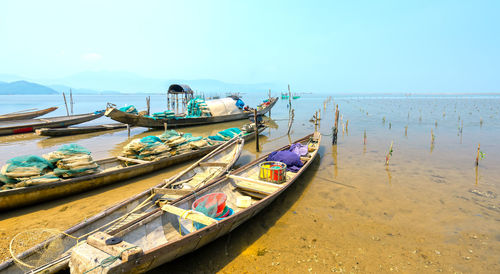 Panoramic view of sea against clear sky