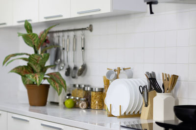 Kitchen utensils on table