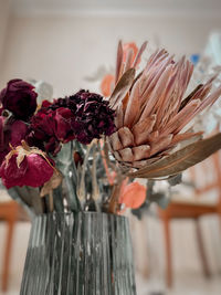 Close-up of wilted flower in vase