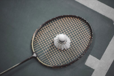 High angle view of ball on table