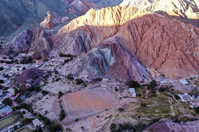 High angle view of rocky mountains