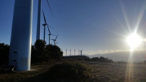 Scenic view of field against clear sky