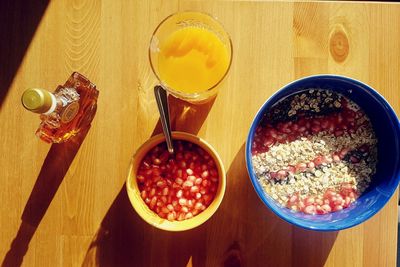 Close-up of breakfast on table