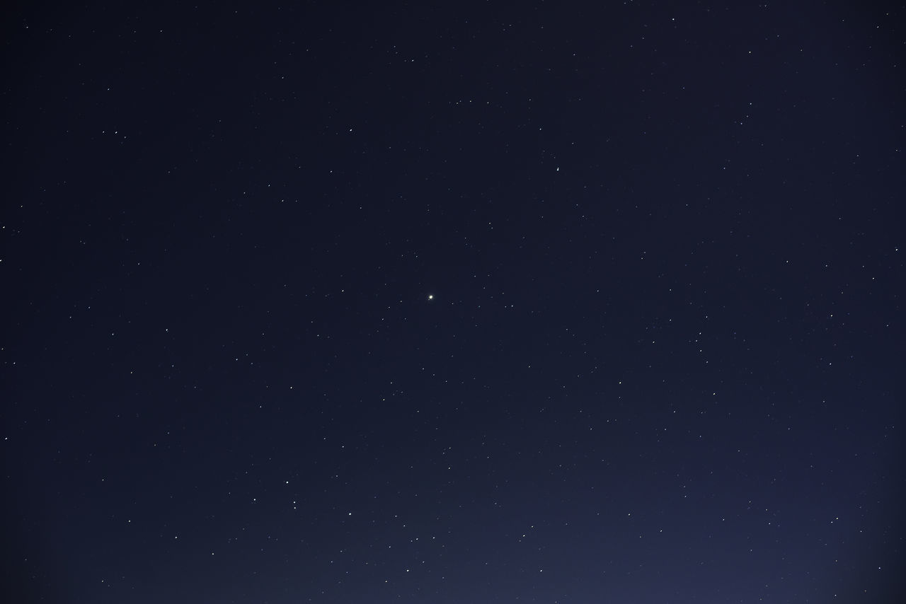 LOW ANGLE VIEW OF STAR FIELD AGAINST SKY AT NIGHT