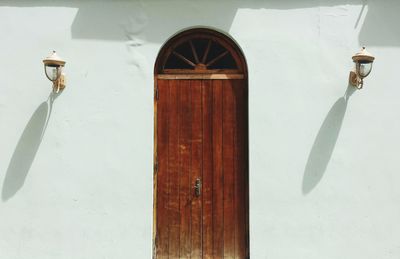 Closed door of wooden door