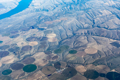 High angle view of land on field