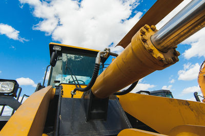 Low angle view of construction site against sky