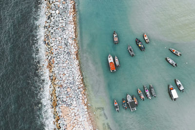 High angle view of beach