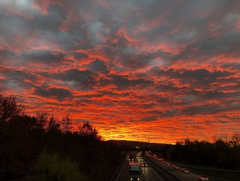 Road against sky during sunset