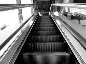 High angle view of escalator