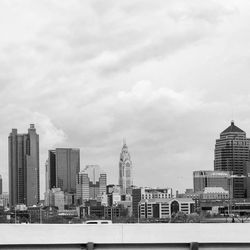 View of buildings against cloudy sky