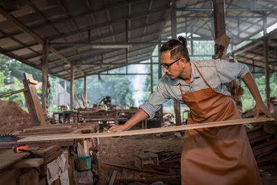 Man working at construction site