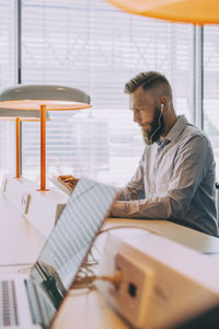 Man working on table