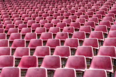 Full frame shot of empty seats in stadium