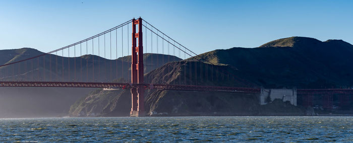 View of suspension bridge against sky