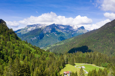 Scenic view of mountains against sky