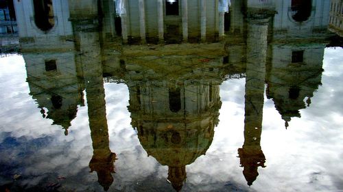 Reflection of built structure in water