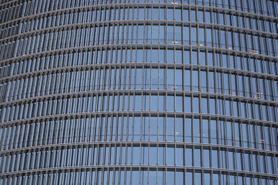 Low angle view of modern glass building in city