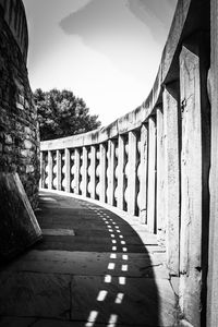 Surface level of bridge against sky