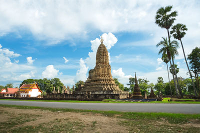 Panoramic view of temple against building