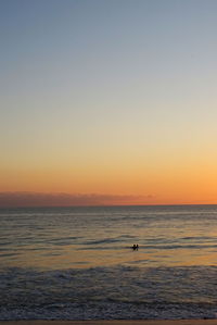 Scenic view of sea during sunset