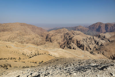 Road in the mountains to visit dana biosphere reserve, jordan