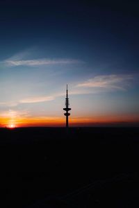 Hamburg heinrich hertz tower against the sunset sky
