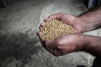 Close-up of hand holding ice cream