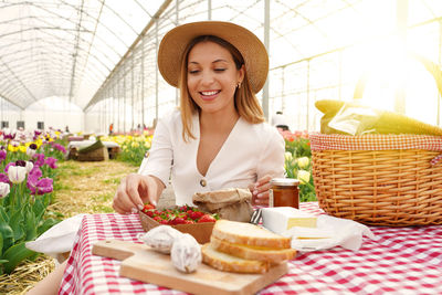 Fresh harvest and zero kilometer foods in coutryside on spring time.