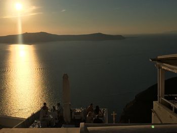 Scenic view of sea against sky at sunset