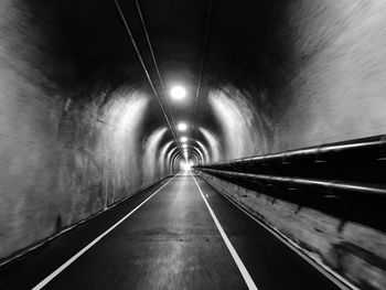 Empty illuminated tunnel