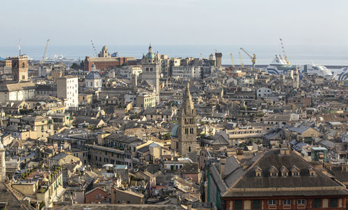 Skyline of the city of genoa in liguria in italy