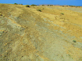 Scenic view of land against sky