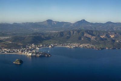 Aerial view of city at waterfront