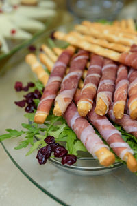 Close-up of vegetables in plate