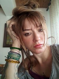 Portrait of woman at home